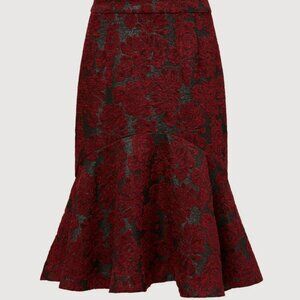 NWT Rachel Parcell fit & flare metallic floral jaquard skirt.